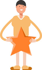 Boy Character Holding Star
