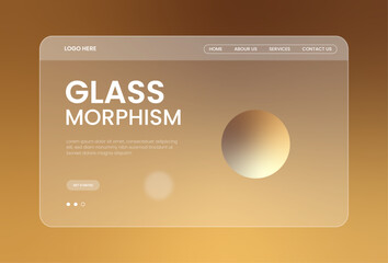 Naklejka premium Vector realistic glass morphism effect background