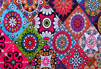 Gorgeous celebration background with striking array with color mandala for festival events,musical...