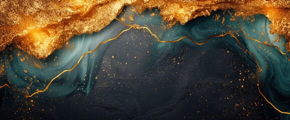 Close Up of Gold and Blue