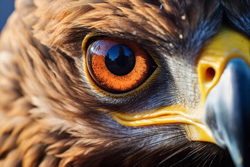 Eagle portrait, showcasing the majestic bird's close-up details in nature