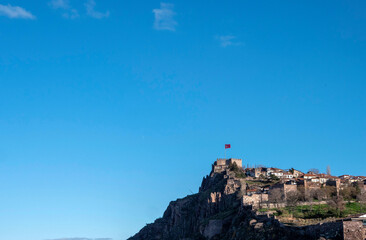 Ankara, Türkiye-January 22, 2024: View of Ankara castle,