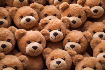 Cuddly Companions: A Screen Filled with Stuffed Teddy Bears