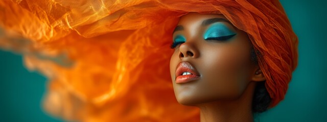 Woman With Blue Eyes and Orange Hair