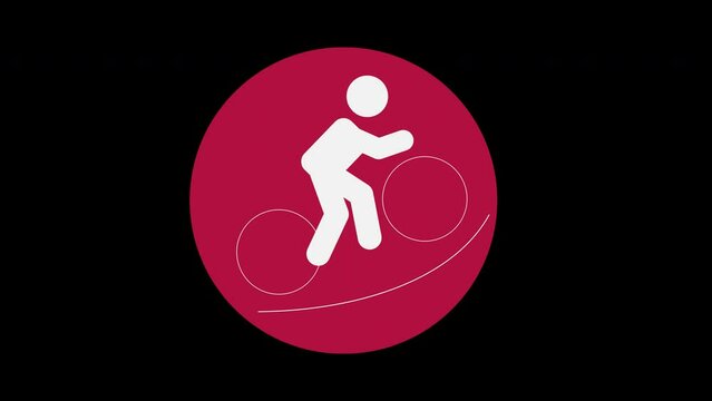 Pictograma de los Juegos Ol&iacute;mpicos de lado izquierdo con el deporte ciclismo BMX racing con alpha