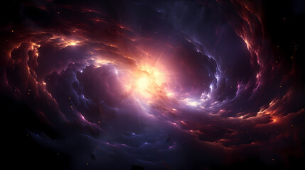 Space galaxy background, 3D illustration of nebulae in the universe