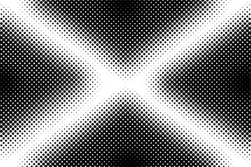 Halftone background, black shape