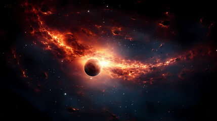 Obraz premium Space galaxy background, 3D illustration of nebulae in the universe