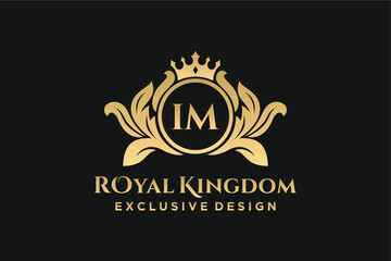 Letter IM template logo Luxury. Monogram alphabet . Beautiful royal initials letter.