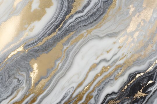 Gold And White Marble. Abstract Background. © Jolie