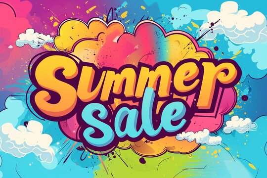 An attractive advertising banner with the slogan summer sale. To carry out promotions and attract the attention of potential customers, a colorful bright modern banner