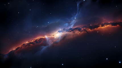 Fototapeta premium Space galaxy background, 3D illustration of nebulae in the universe