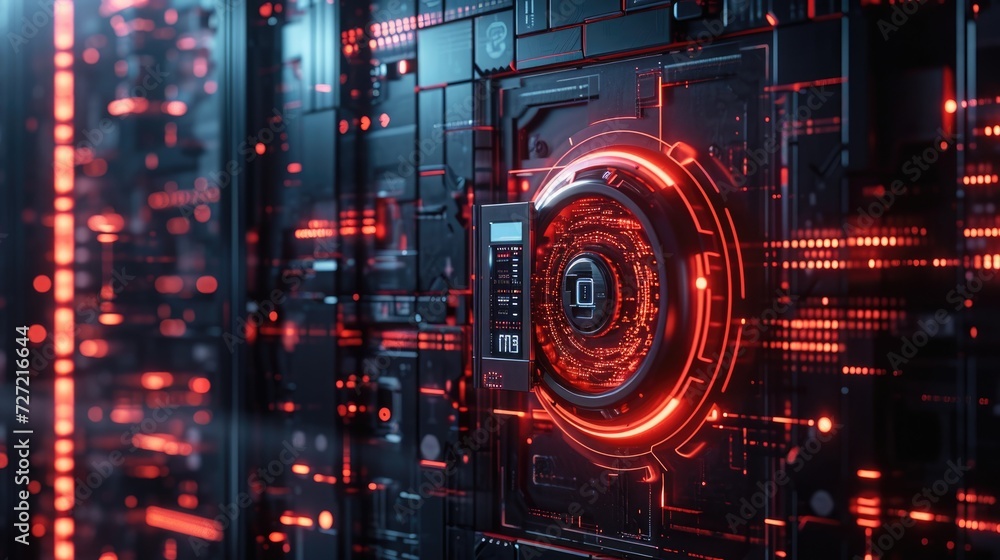 Poster data security concept. cyber security background