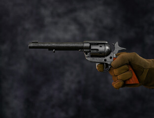 Hand mit Revolver
