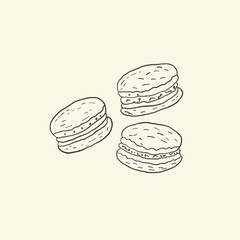 Food illustration design element cake dessert macaroons 