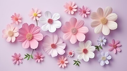Various colored flowers as background