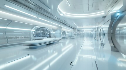 Obraz premium Clean modern white technology laboratory