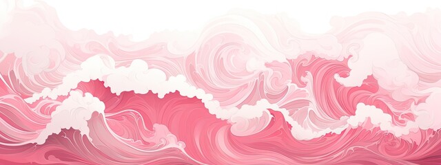 Fototapeta na wymiar Illustration Of Pink And White Waves Line
