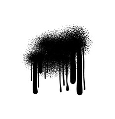 Black color spray paint or graffiti design element on the white wall background.  © Elena