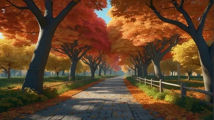 Keuken foto achterwand autumn in the park © chep
