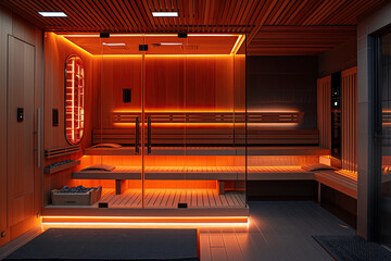 Sunlighten Sauna, bathed in the warm and invigorating glow of infrared light