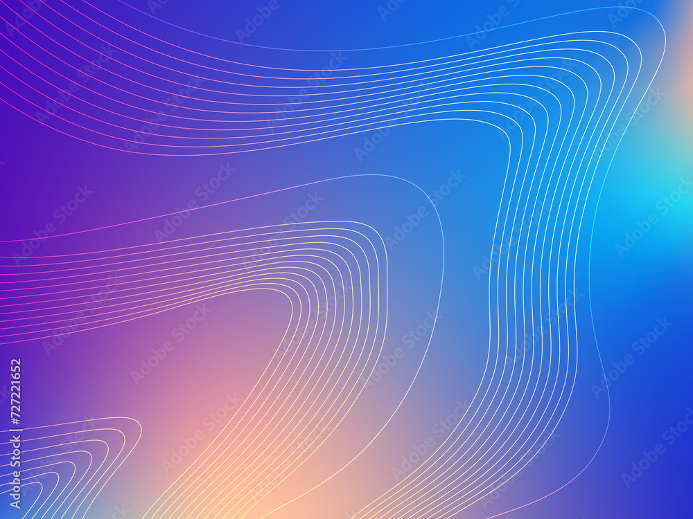 Poster dynamic wave lines background shining digital abstract with futuristic technology concept