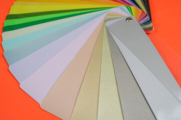 Catalog of color samples palette swatch as background
