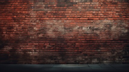 large red brick wall texture  in dark background