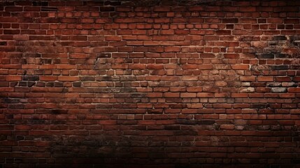 large red brick wall texture  in dark background