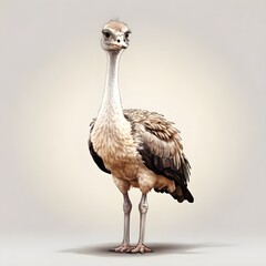 Fototapeta premium Ostrich, Struthio camelus, in a colorful watercolor style. Generative AI