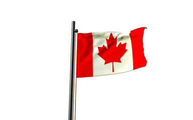 canadian flag waving in wind