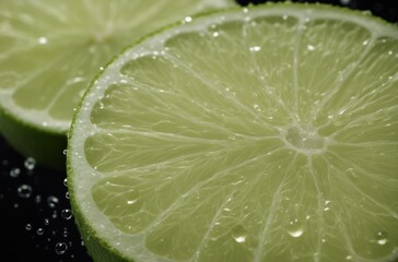 Fresh Lime with Droplets - Vibrant Citrus Illustration for Refreshing Concepts