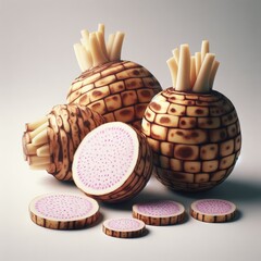 taro fruit and sliced Taro