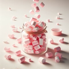 pink and white sweet marshmallow