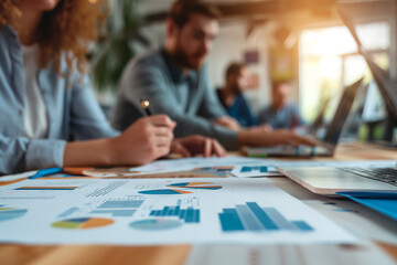 Business analyst checking in financial statement for audit internal control system. Accounting and Financial Concept, AI generate.
