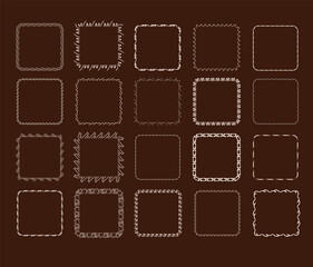 square frames vector brush textured set