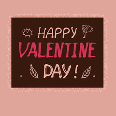 greeting card with handwriting text  Happy Valentine Day  vector illustration