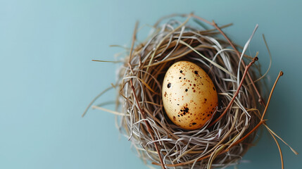 Obraz premium A Birds Nest With an Egg in It
