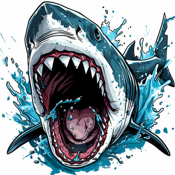 mascot blue Shark Attacks