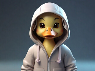 animated duck wearing hoodie