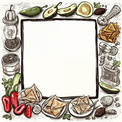 frame with vegetables and spices