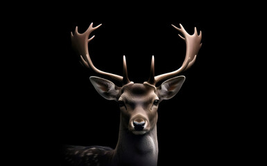 deer head isolated in black