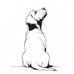 Admiring Gaze - Line Art of a Labrador