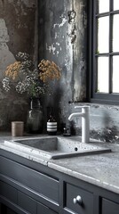Sophisticated Bathroom Vanity with Concrete Features