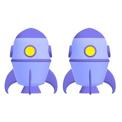 Space Rocket Ship. 3d illustration.
