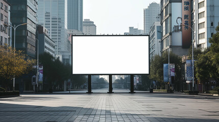 
Big billboard standing in the city. white advertising field for advertising. Mockup billboard,