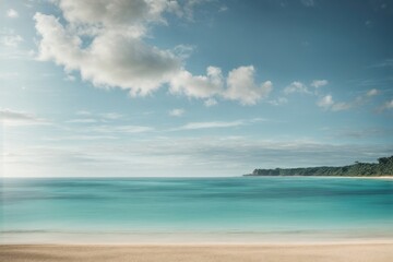 tropical beach panorama, seascape with a wide horizon, showcasing the beautiful expanse of the sky meeting the sea