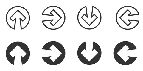 Direction arrow set. Vector icon