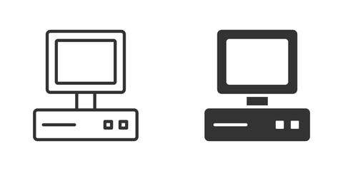 Retro pc icon. Vector illustration