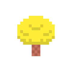 ドットで描かれたイチョウの木のゲームイラスト